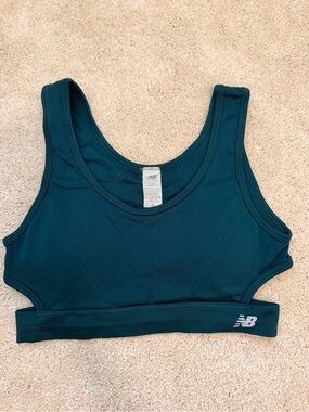 New Balance Deep Teal Sports Bra with Scoop Neck